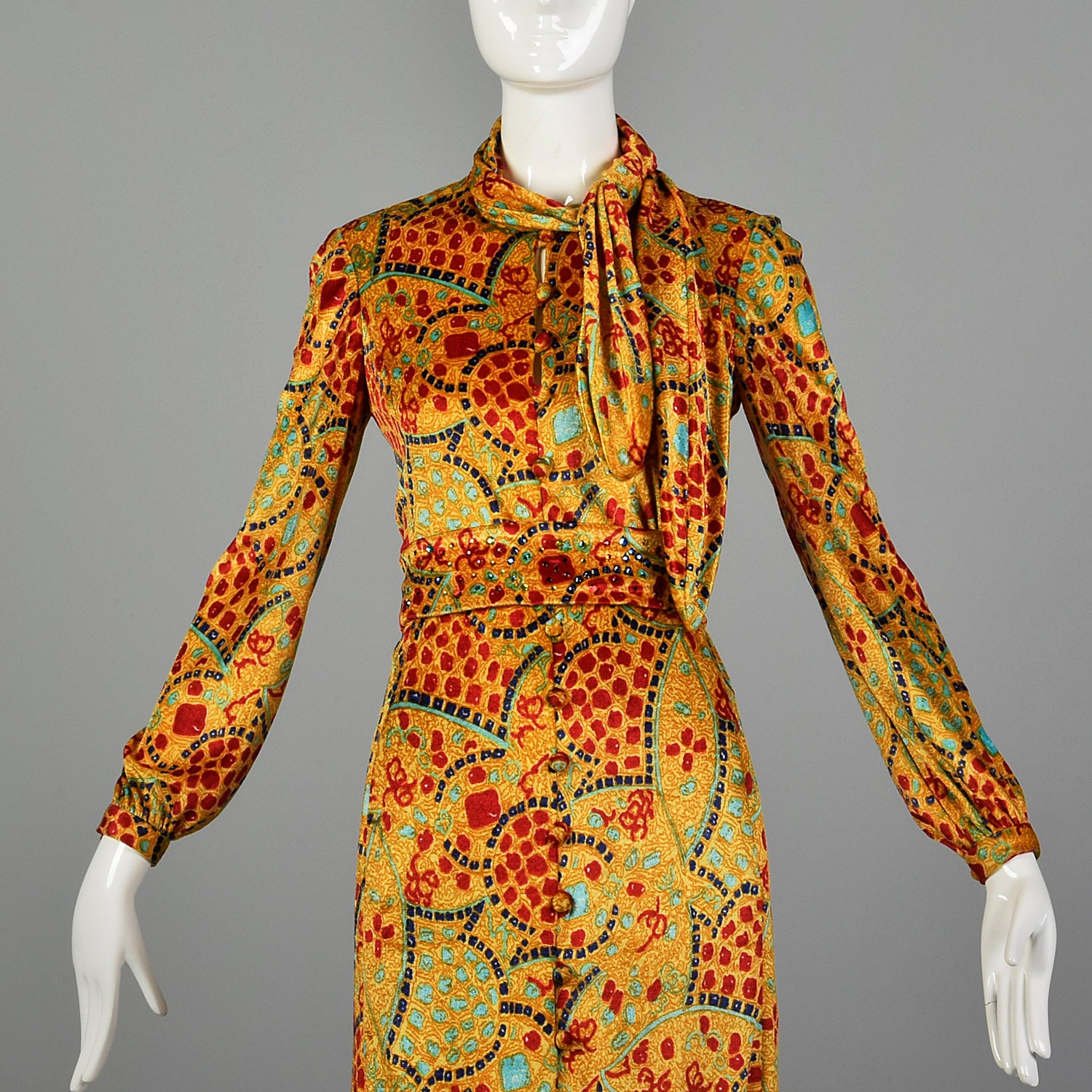 Small 1960s Gino Charles Malcolm Starr Psychedelic Velvet Dress
