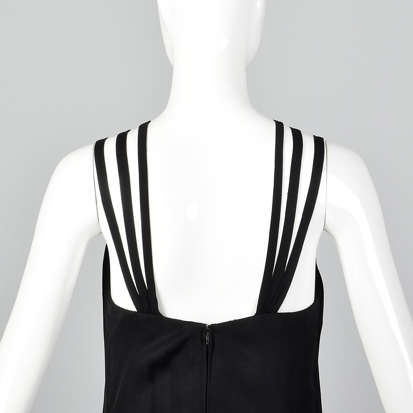 XXS 1960s Ceil Chapman Sleeveless Black Evening Dress