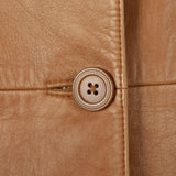 XS 1990s North Beach Leather Jacket Buttery Soft Tan Minimalist