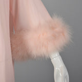 Lucie Ann Pink Neglige Robe with Feather collar