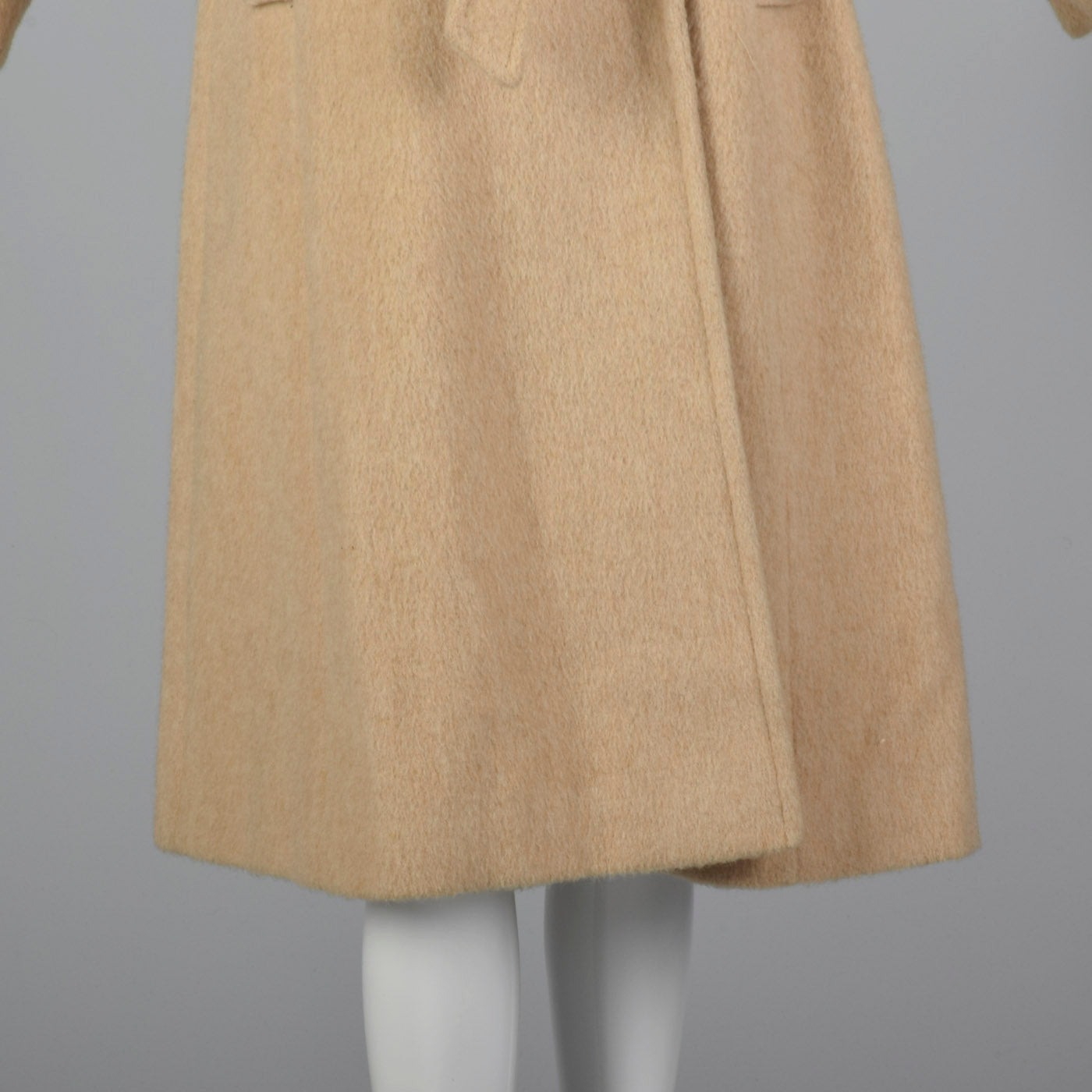 1970s Classic Wrap Coat in Tan Wool