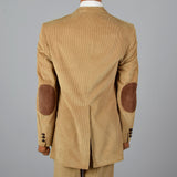 Medium 1970s Tan 2Pc Suit