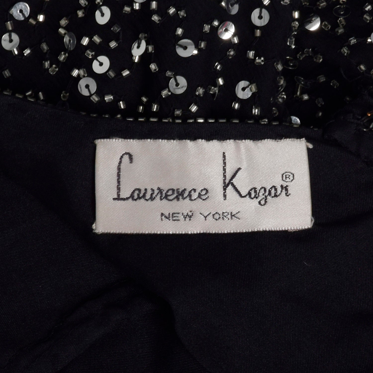 1990s Black Beaded Dress