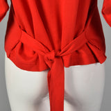 Medium 1990s Sonia Rykiel Red Tie-back Sweatshirt