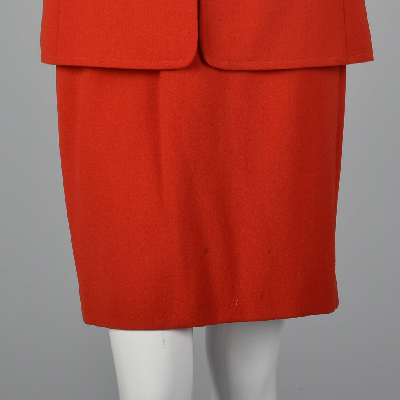 1980s Louis Feraud Red Skirt Suit in Wool Crepe