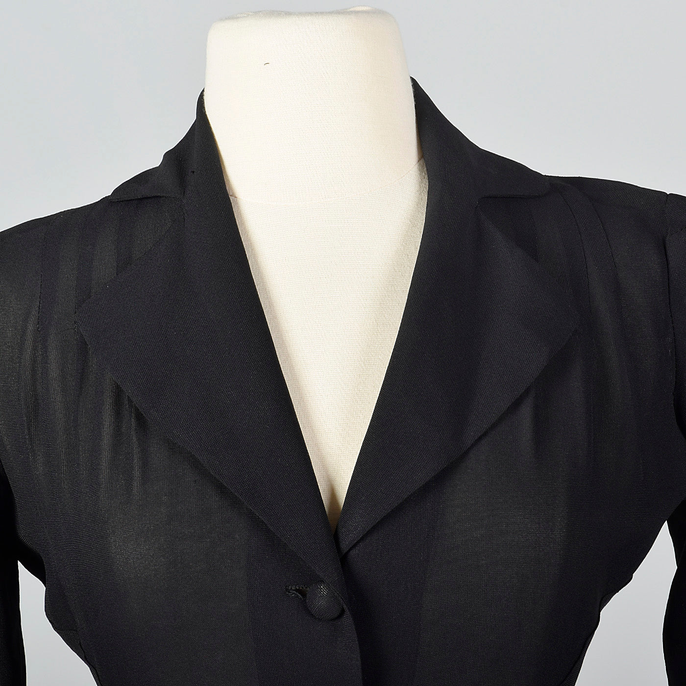 1940s Sheer Black Skirt Suit