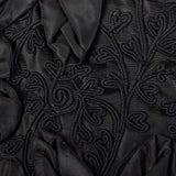 1940s Black Dress with Three Dimensional Applique and Soutache
