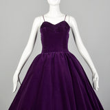 XS 1950s Purple Velvet and Tulle Ball Gown