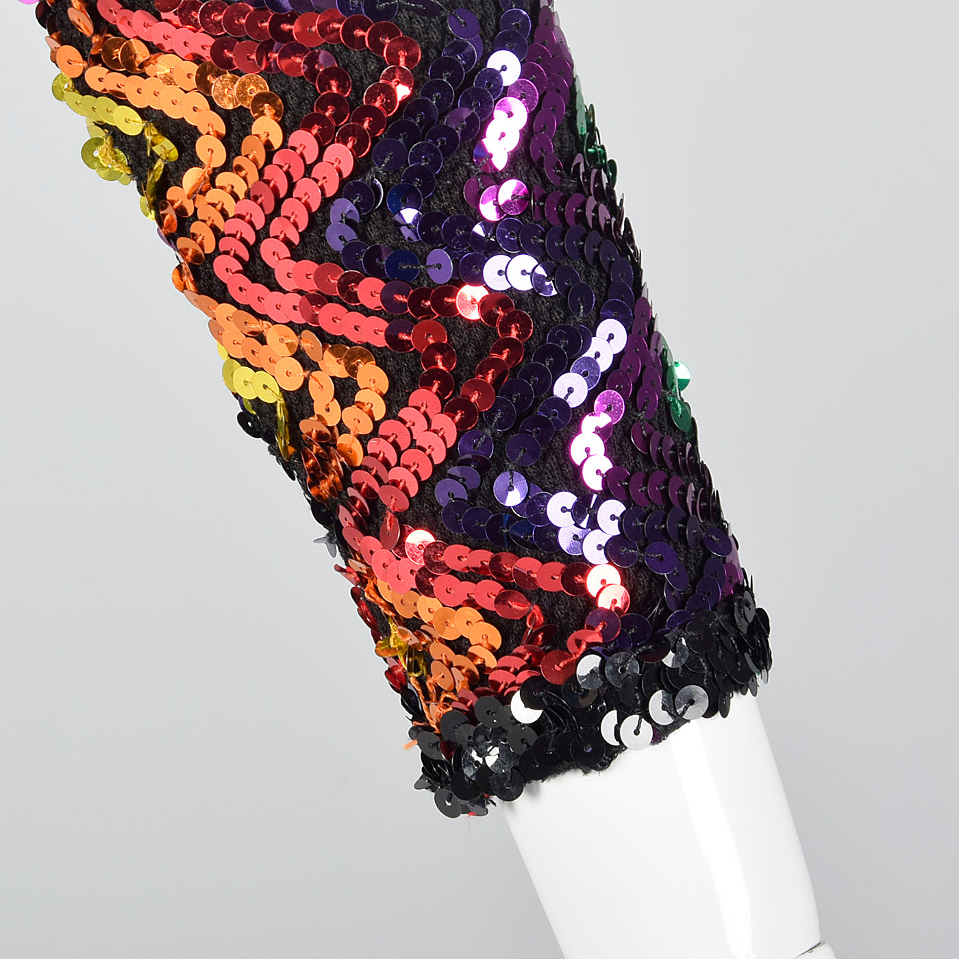 1970s Knit Crop Top with Rainbow Sequins