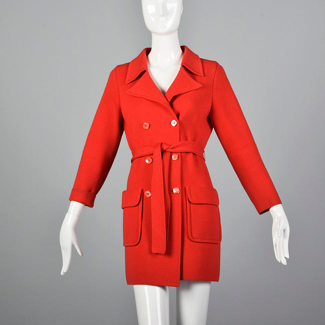 1960s Red Knit Coat