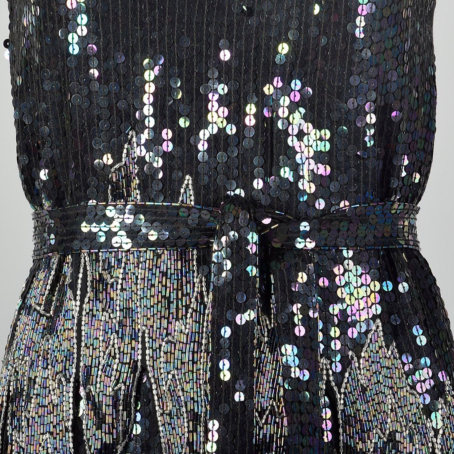 Medium 1990s Flapper Style Sequin One-Shoulder Dress