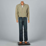 Large 1950s Men's Cardigan Jacket Olive