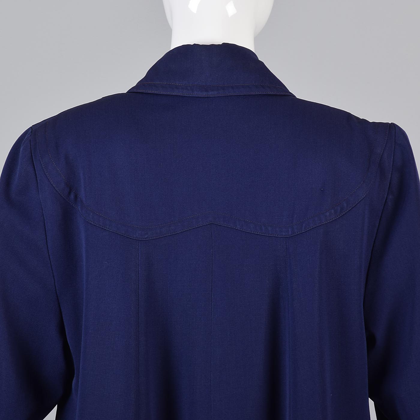 1940s Navy Coat with Lucite Button