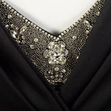Medium Eleni Elias Black Formal Evening Gown Sleeveless Dress with Train