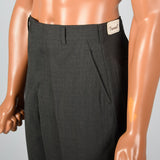 Medium 32x37 1950s Gray Flat Front Pants