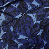 1950s Blue Floral Print Silk Dress