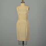 Small 1950s Linen-Look Dress and Jacket Set Wiggle Dress
