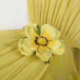 1940s Chartreuse Evening Gown