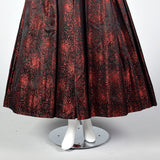 1950s Black and Red Brocade Dress