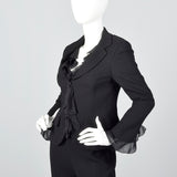 2000s Escada Couture Black Wool Crepe Pant Suit