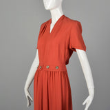 Small 1940s Rayon Crepe Maxi Dress