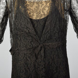 1930s Black Lace Evening Dress