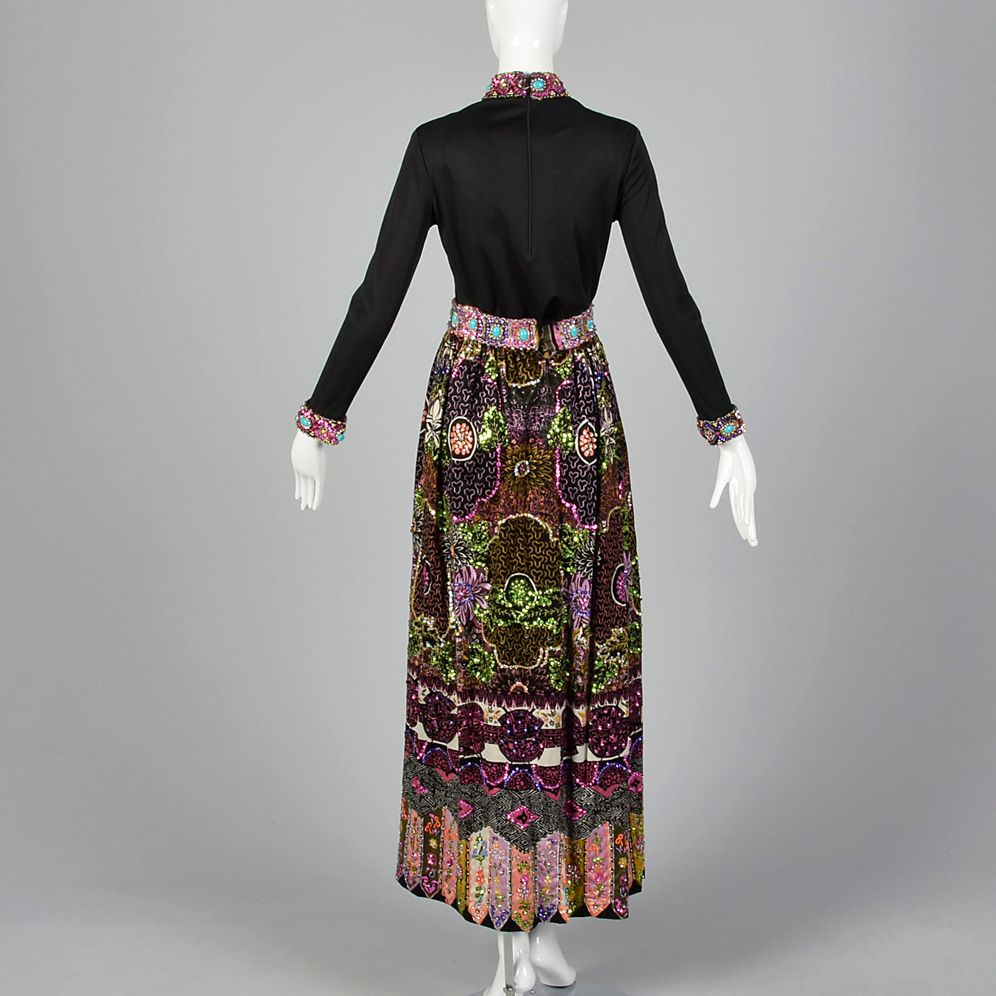 XS I Magnin 1970s Two Piece Dress Set