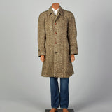 Medium 1950s Brown Wool Atomic Fleck Tweed Coat