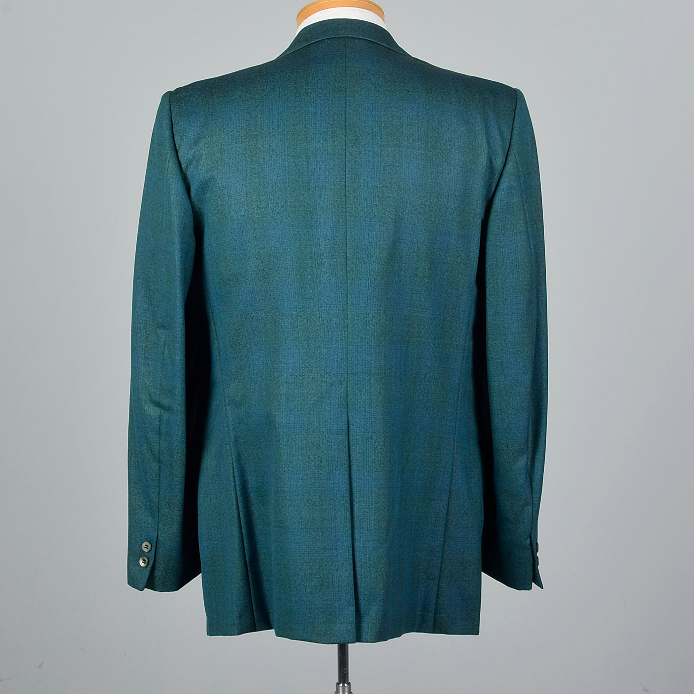 1970s Blue Green Stripe Jacket with Wide Lapels