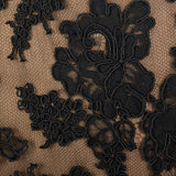 1990s Classic Oscar De La Renta Black Lace Dress