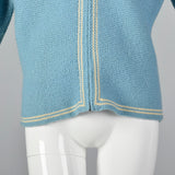 1960s Blue Zip Front Cardigan