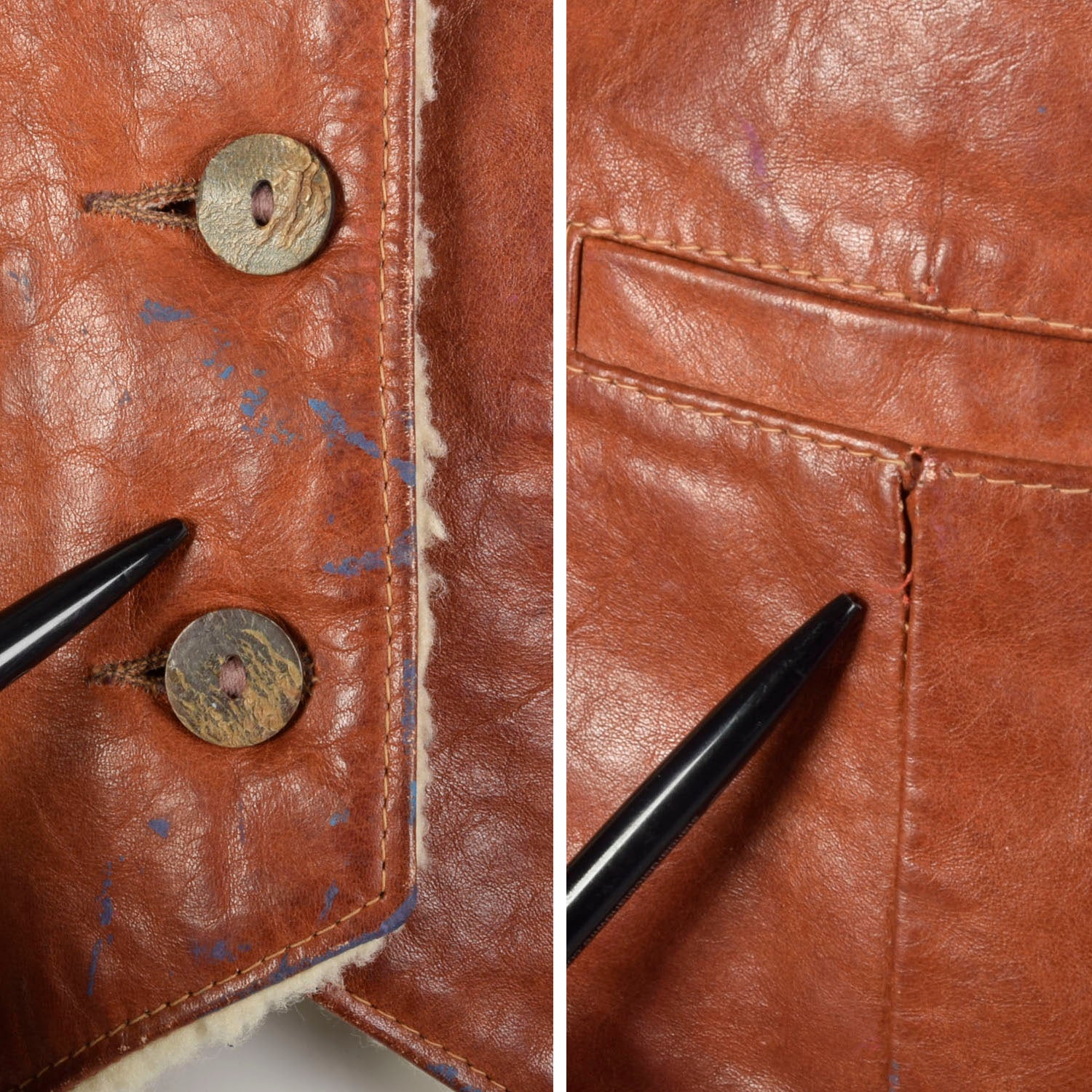 Small 1960s LL Bean Leather Vest Distressed