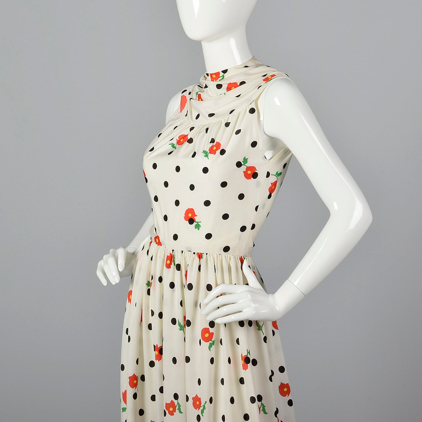 1960s Oscar de la Renta Poppy Print Palazzo Jumpsuit