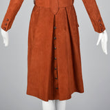 1960s Via Veneto Couture Boutique Suede Leather Trench Coat