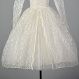 1950s White Lace Wedding Dress