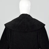 Medium Bill Blass 1980s Black Corduroy Coat