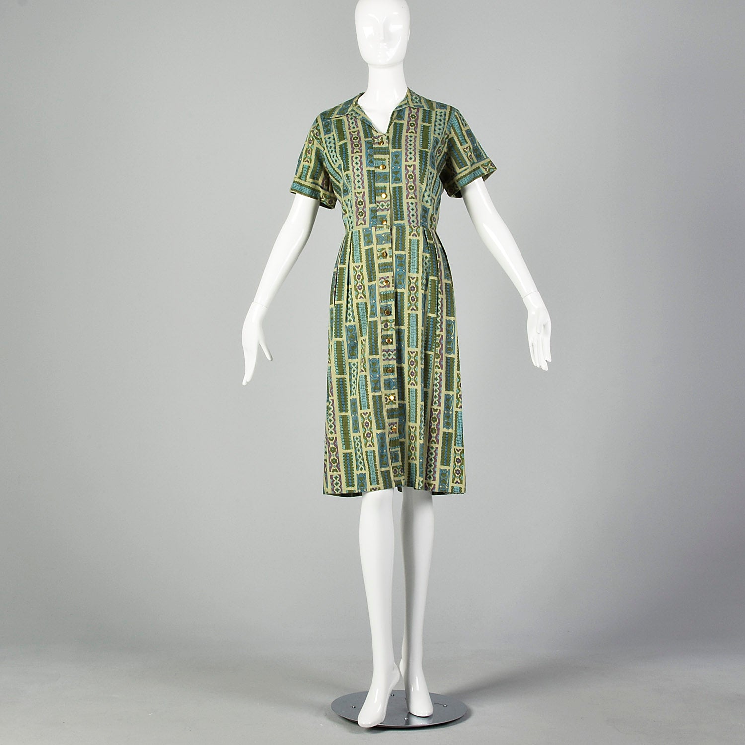 XL-XXL 1950s Green Day Dress