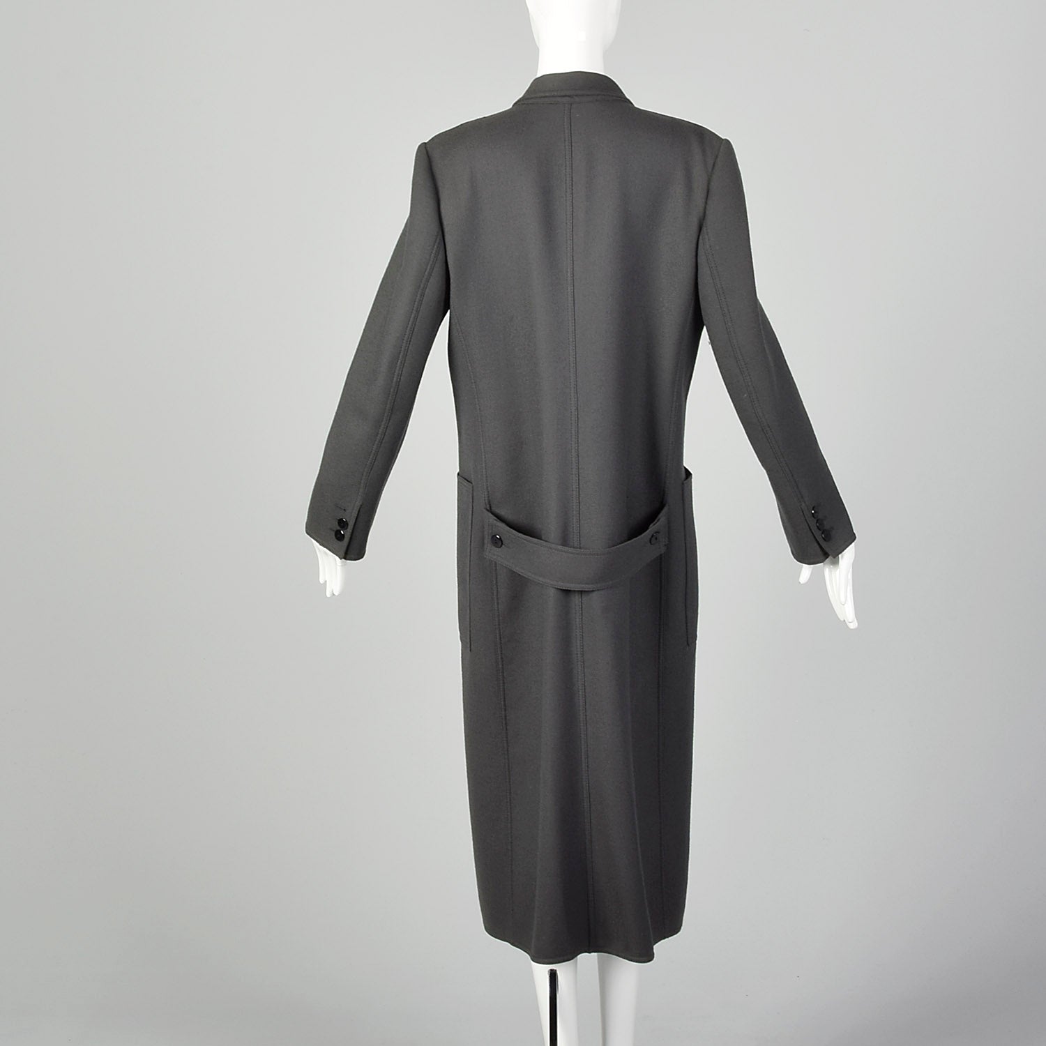 Medium Louis Feraud 1980s Double Breasted Gray Coat