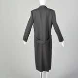 Medium Louis Feraud 1980s Double Breasted Gray Coat