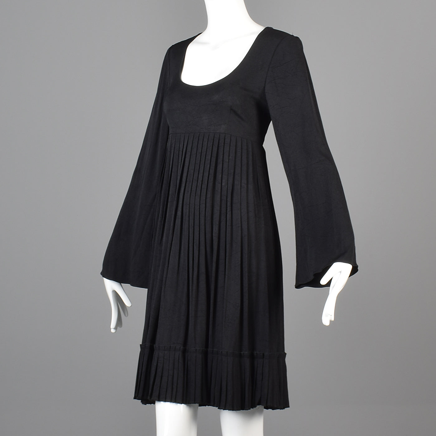 1990s Nicole Miller Black Babydoll Dress