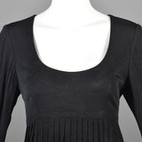 1990s Nicole Miller Black Babydoll Dress