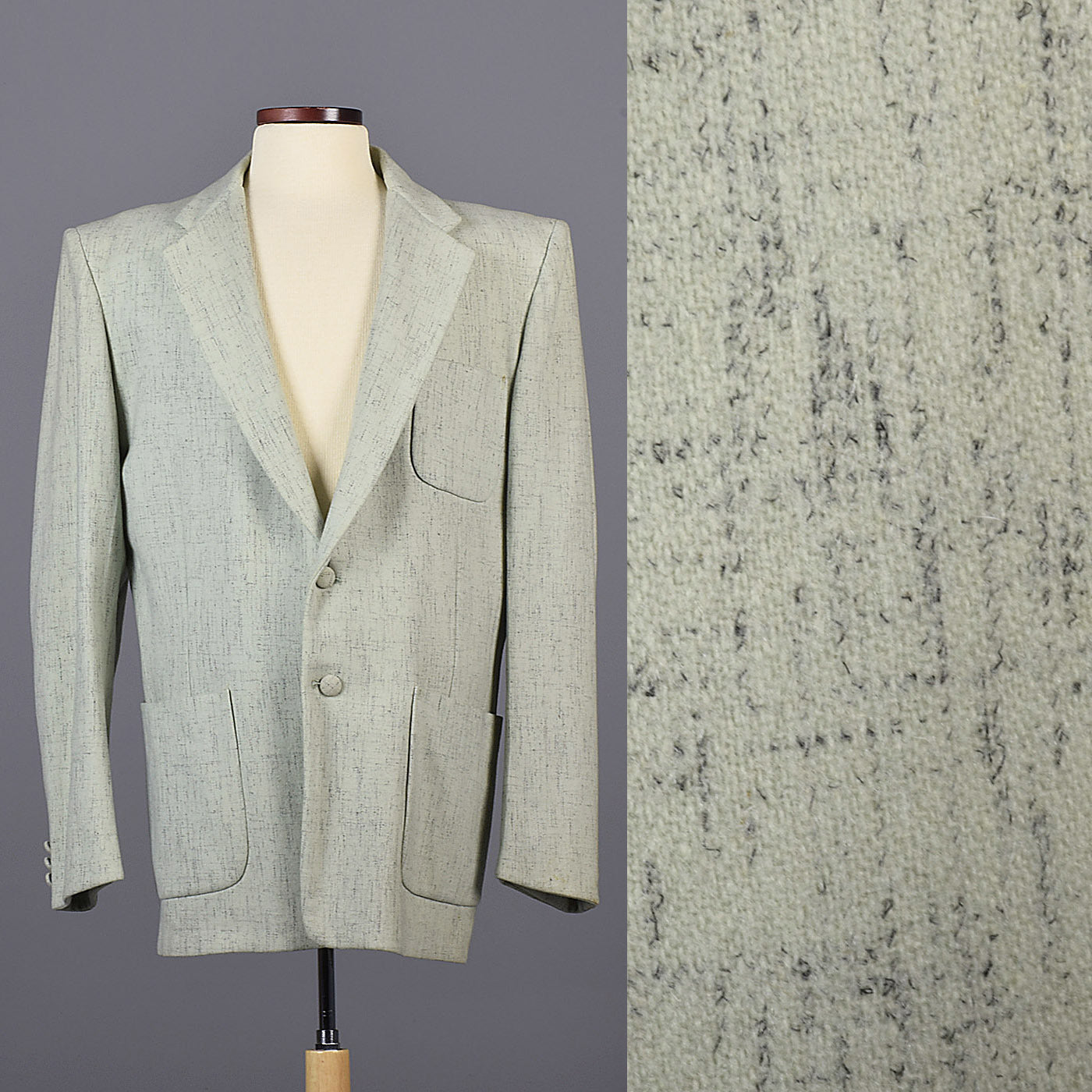 1950s Men's Mint Green Atomic Fleck Jacket