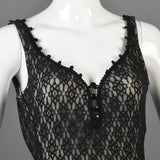 1950s Black Lace Illusion Swimsuit