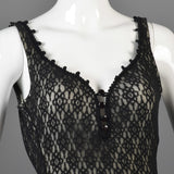 1950s Black Lace Illusion Swimsuit