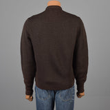 1960s Men's Suede Leather & Wool Knit Pullover Sweater