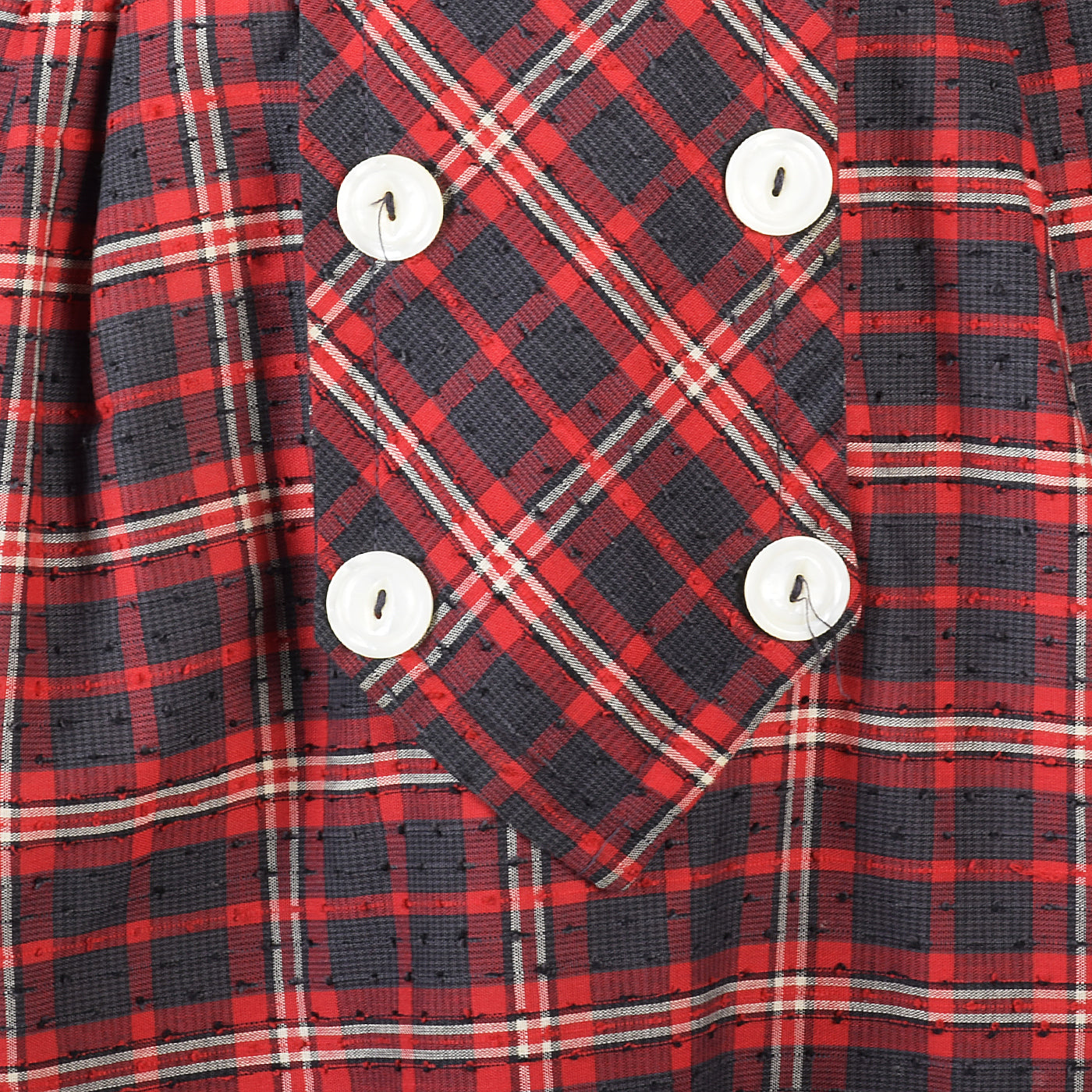 1950s Red Plaid Party Dress with Red Bow
