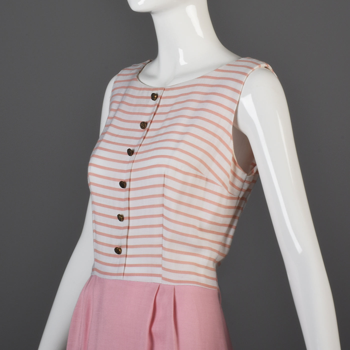 1960s Pink Stripe Dress and Jacket Set