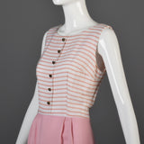 1960s Pink Stripe Dress and Jacket Set