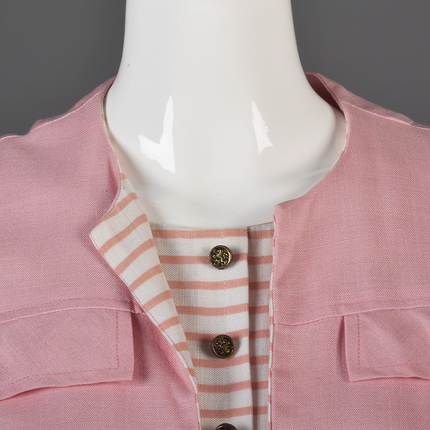 1960s Pink Stripe Dress and Jacket Set