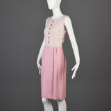 1960s Pink Stripe Dress and Jacket Set